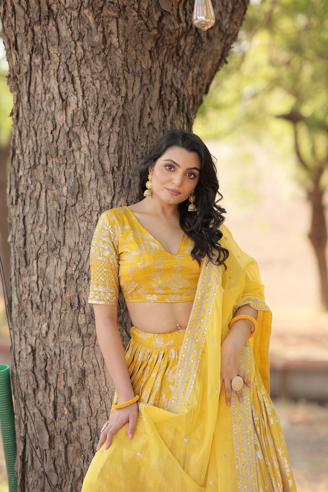 The Perfect Festive Ensemble: Designer Yellow Dyeable Pure Viscose Jacquard Lehenga Choli & Dupatta Set