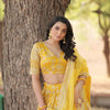 The Perfect Festive Ensemble: Designer Yellow Dyeable Pure Viscose Jacquard Lehenga Choli & Dupatta Set
