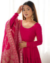 Graceful Roman Silk Chanderi Anarkali Suit – Luxurious Festive & Wedding Wear