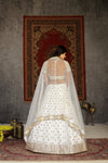 Festive Wear Lehenga Choli White in Net with Sequins Embroidery And Dupatta