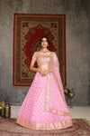 Festive Wear Lehenga Choli Pink in Net with Sequins Embroidery And Dupatta