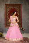 Festive Wear Lehenga Choli Pink in Net with Sequins Embroidery And Dupatta