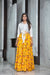 Elegant White Rayon Cottan Printed Crop Top Lehenga