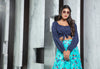 Elegant Navy Blue Rayon fancy And Printed Crop Top Lehenga