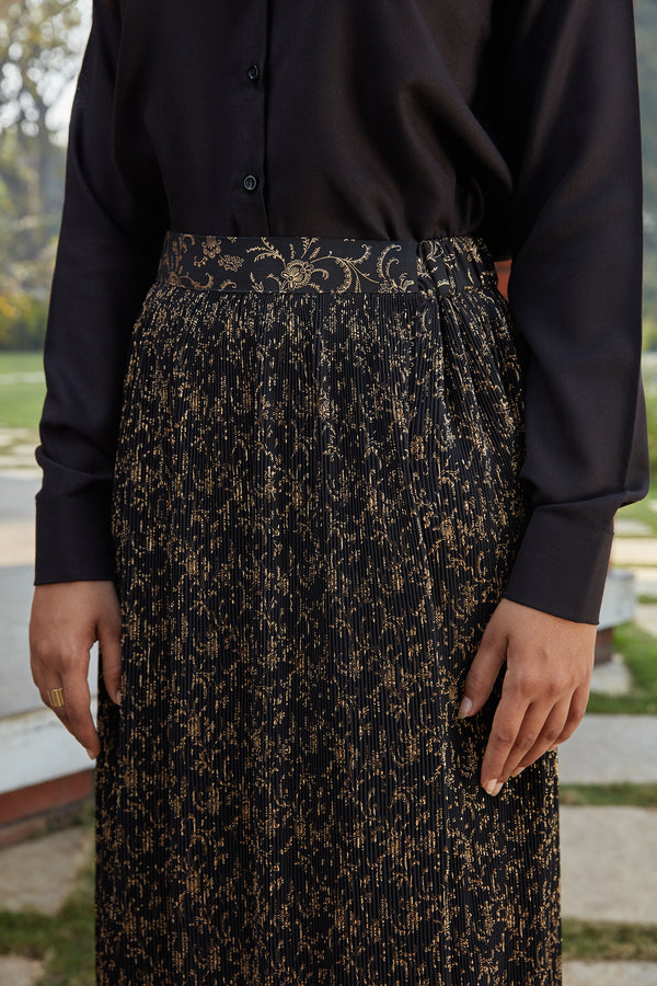 Elegant Black Cotton Fancy Crop Top Lehengas