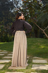 Elegant Black Crop Top Printed Cotton LehengaReady to Wear