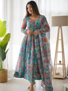 Elegant Tabby Organza Silk Anarkali Set – Fully Stitched with Dupatta & Pant