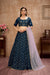 Blue Georgette & Net Lehenga with Metallic Foil & Gota Patti Embroidery