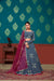 Blue & Magenta Georgette Lehenga with Pigment Foil & Mirror Work