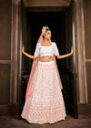 Pearl White Georgette Lehenga with Sequin Embroidery Work And Net Dupatta