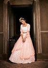 Pearl White Georgette Lehenga with Sequin Embroidery Work And Net Dupatta