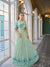 Pista Green Georgette Lehenga with Thread & Sequin Embroidery