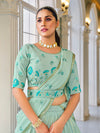 Pista Green Georgette Lehenga with Thread & Sequin Embroidery