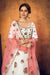 White Peach Net Lehenga with Thread & Sequence Embroidery Work And Net Dupatta