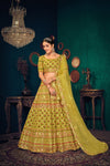Green Lime Georgette Lehenga with Multi Thread & Gota Patti Embroidery Work