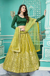 Florance Green Georgette Lehenga with Gota Patti & Pigment Foil Printed Work