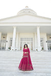 Deep Pink Chinon Chiffon Lehenga with Gota Patti, Thread & Sequin Embroidery