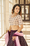 Purple Georgette Lehenga with Thread & Sequin Embroidery and Shibori Work