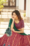 Deep Pink Georgette Lehenga with Thread & Sequin Embroidery