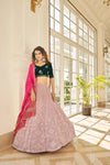 Dusty Pink Georgette Lehenga with Sequin Embroidery