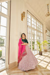 Dusty Pink Georgette Lehenga with Sequin Embroidery