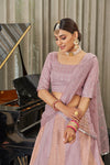 Pink & Peach Art Silk Lehenga with Thread & Sequin Embroidery
