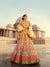 Yellow Art Silk Lehenga with Printed Embroidery & Diamond Work