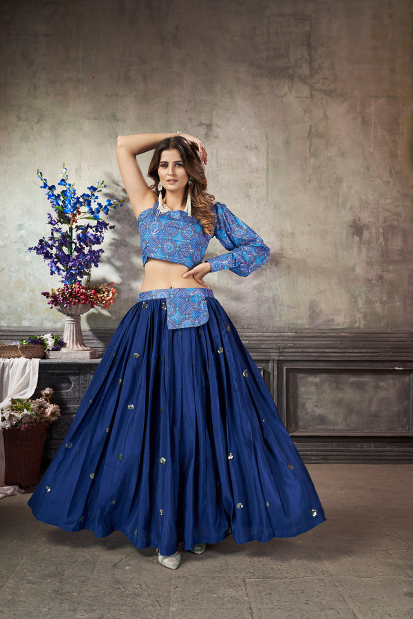 Royal Blue Art Silk Lehenga Set Elegant & Ready to Wear
