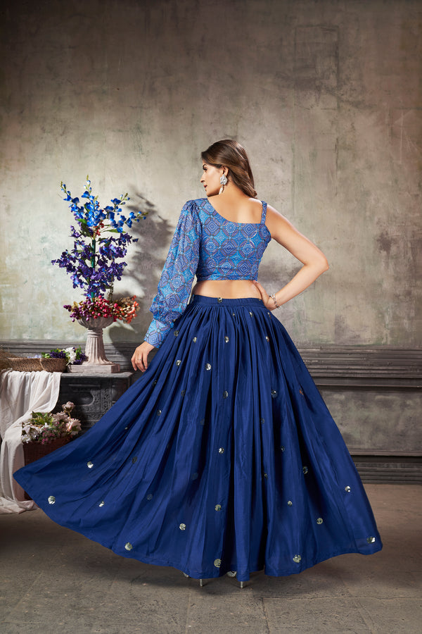 Royal Blue Art Silk Lehenga Set Elegant & Ready to Wear