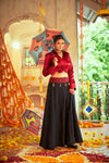 Maroon Gajji Silk Printed Lehenga Set Classic embroidery Work