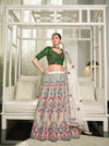 White Silk Lehenga with Thread & Sequins Embroidered Work