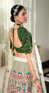 White Silk Lehenga with Thread & Sequins Embroidered Work