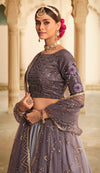 Multi-Color Silk Lehenga with Sequins Embroidery & Net Dupatta
