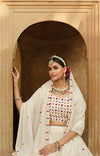 White Georgette Lehenga with Thread & Sequence Embroidery