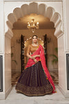 Purple Art Silk Lehenga with Sequence Embroidery & Weaving Dupatta