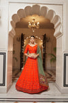 Orange Georgette Lehenga with Thread & Sequence Embroidery