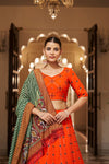 Orange Georgette Lehenga with Thread & Sequence Embroidery