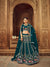 Elegant Teal Georgette Lehenga with Thread & Sequence Embroidery