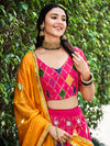 Rani Pink Silk Semi-Stitched Lehenga with Embroidered Work