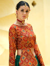 Rama Green Chinon Silk Lehenga with Sequence Embroidered Work