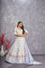 Pearl White Georgette Lehenga with Thread & Sequence Embroidery Work