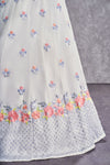 Pearl White Georgette Lehenga with Thread & Sequence Embroidery Work