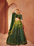 Green Velvet Lehenga with Sequence & Mirror Embroidery