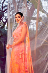 Orange Silk Stitched Lehenga with Printed Work & Fancy Shoulder Dupatta