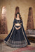 Navy Blue Georgette Stitched Lehenga with Pigment Foil Work & Lace Border