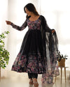Exquisite Pure Organza Silk Anarkali Set with Dupatta & Pant – A Perfect Festive Ensemble