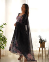Exquisite Pure Organza Silk Anarkali Set with Dupatta & Pant – A Perfect Festive Ensemble