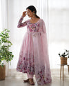 Exquisite Pure Organza Silk Anarkali Set with Dupatta & Pant – A Perfect Festive Ensemble