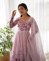 Exquisite Pure Organza Silk Anarkali Set with Dupatta & Pant – A Perfect Festive Ensemble