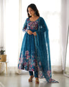 Exquisite Pure Organza Silk Anarkali Set with Dupatta & Pant – A Perfect Festive Ensemble
